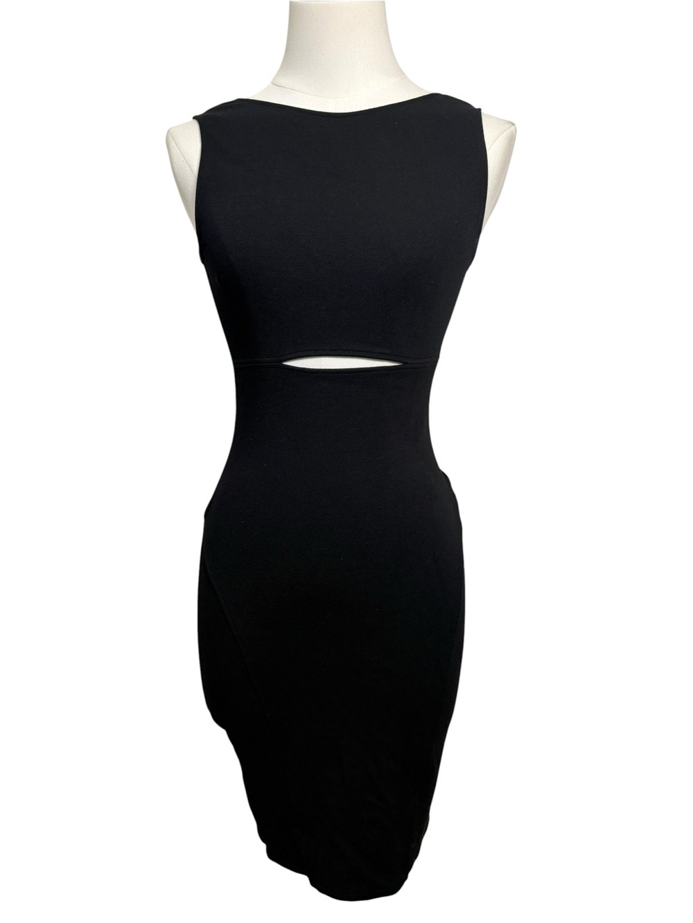 NWT Helmut Lang Gala Knit Cutout Mini Bodycon Dress Black Petite XS - Picture 2 of 9